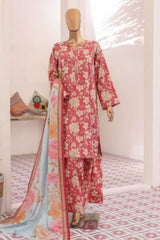 Bin Saeed Exclusive Printed Lawn With Farshi Shalwar Vol-03 Collection'2025-SM-2129-Pink