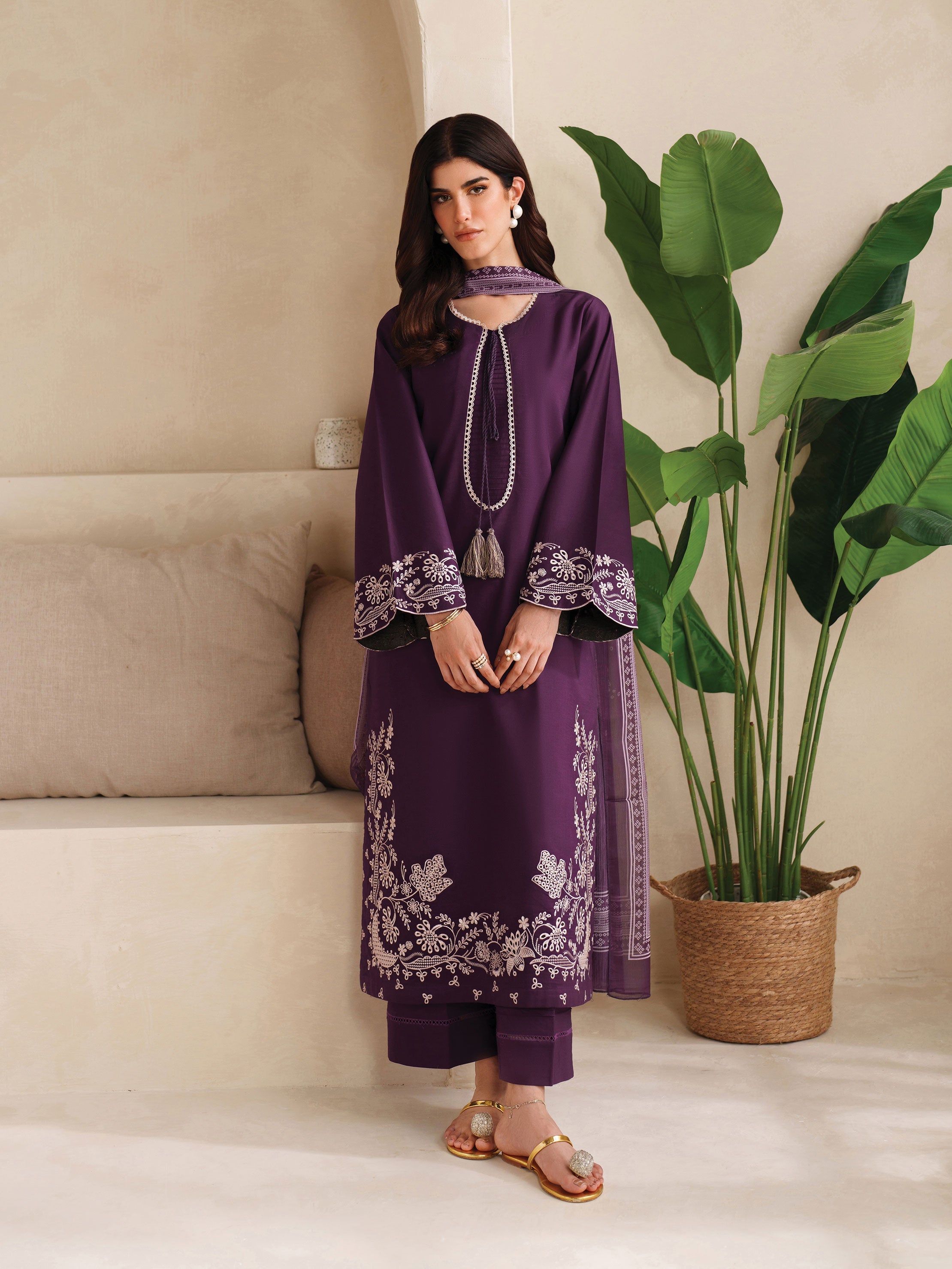 Ayra Solids by Garnet Stitched 3 Piece Collection'2025-Sofia