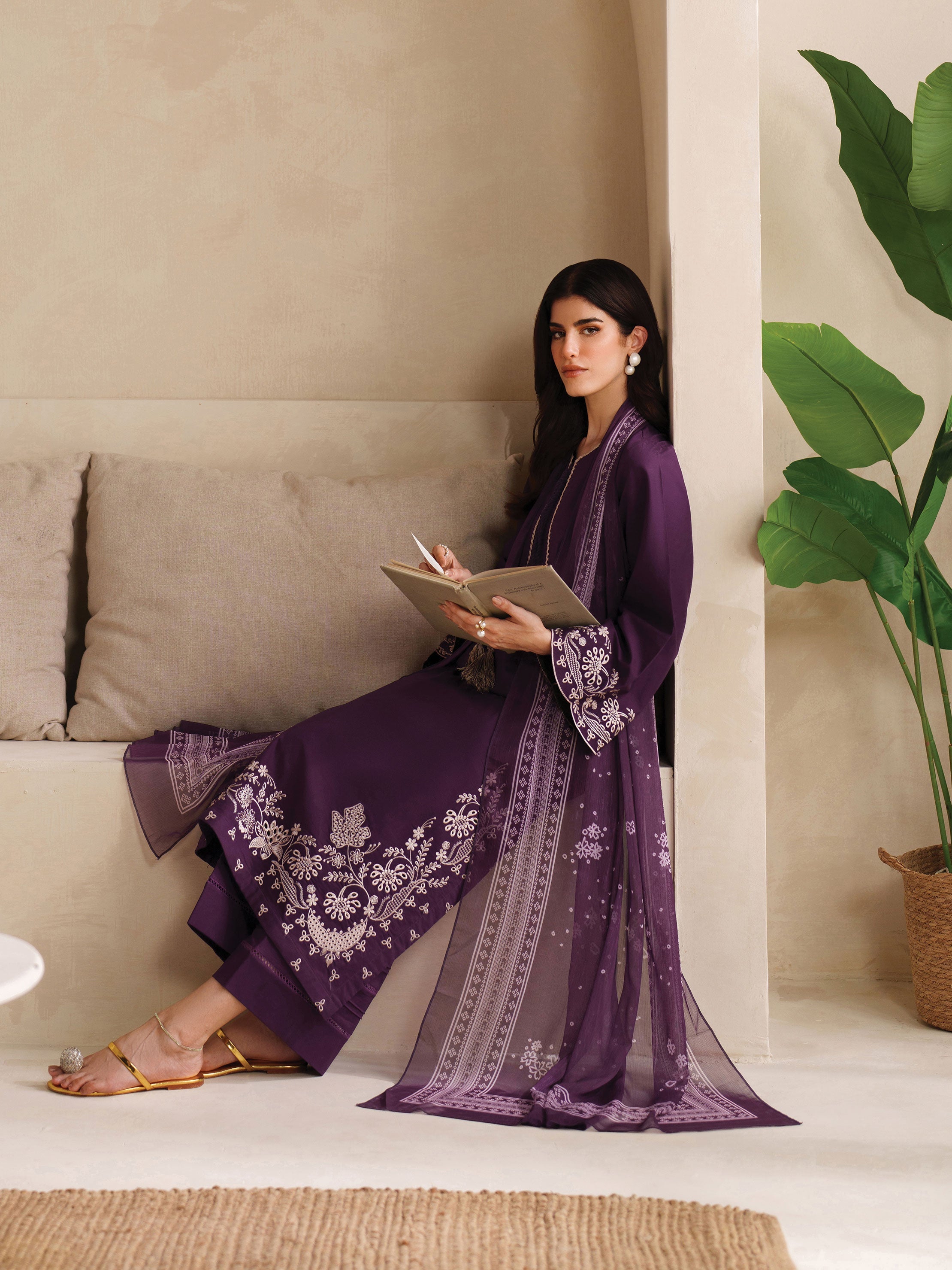 Ayra Solids by Garnet Stitched 3 Piece Collection'2025-Sofia