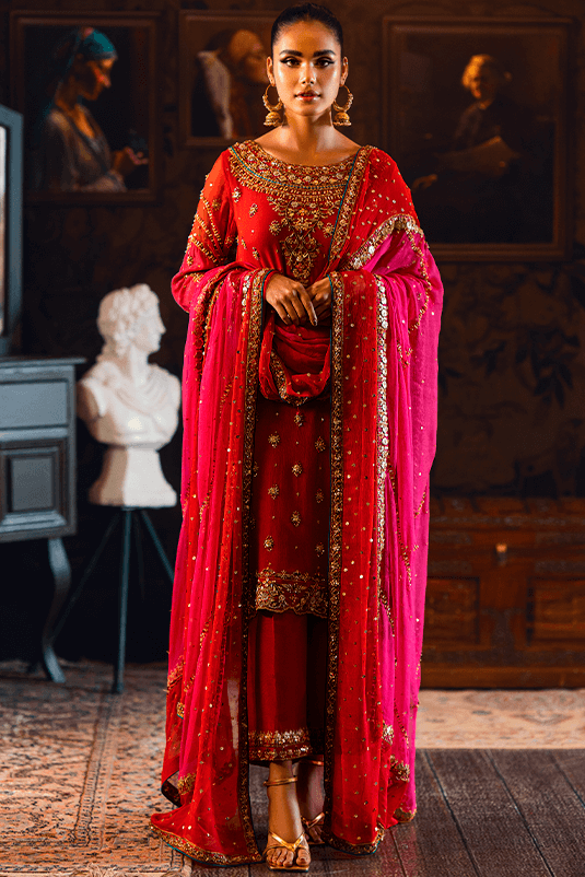 Qarmazi By Zaaviay Stitched Soraya (Three Piece)