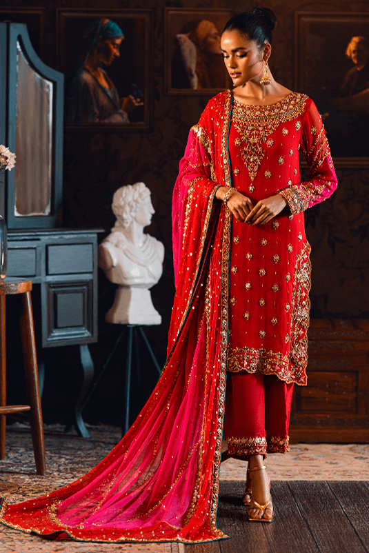 Qarmazi By Zaaviay Stitched Soraya (Three Piece)