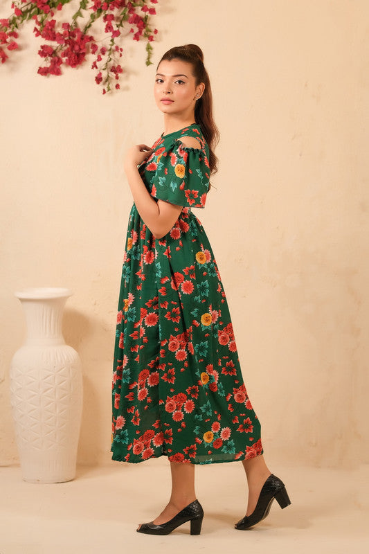 Sprinkles Stitched 1 Piece Summer Shirts Women Collection'2025-The Duo - Forest Fairy Allover Floral Print Tunic Dress
