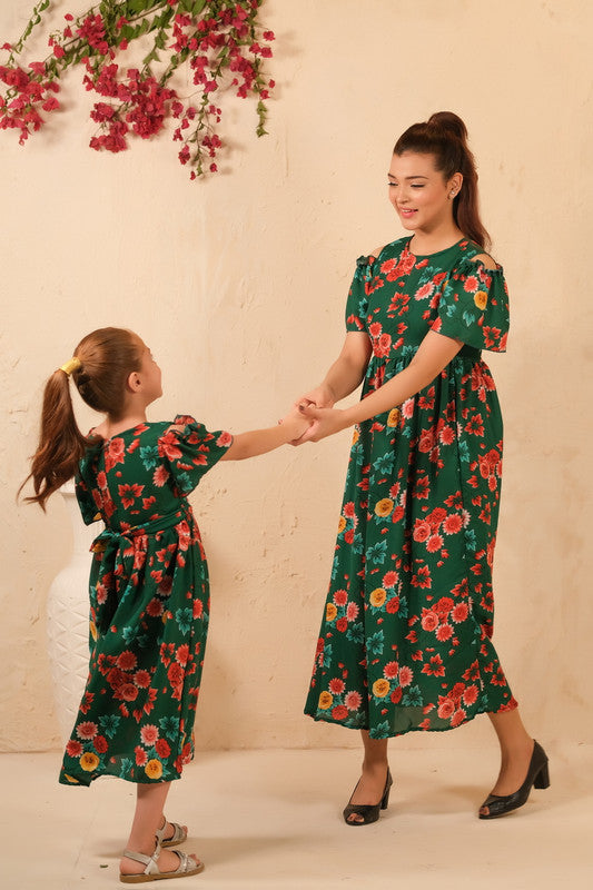 Sprinkles Stitched 1 Piece Summer Shirts Women Collection'2025-The Duo - Forest Fairy Allover Floral Print Tunic Dress