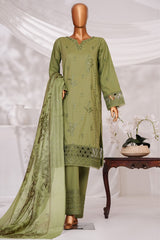 Muse By HZ Stitched 3 Piece Emb Self Cotton Jacquard Vol-05 Collection'2025-SSJ-2505-Leaf Green