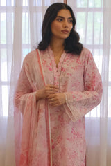 Nura By Sahar Stitched 3 Piece Emb Lawn Vol-02 Collection'2025-SSPN-MA-01-Fleur De Blush