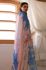 Nura By Sahar Stitched 3 Piece Emb Lawn Vol-02 Collection'2025-SSPN-MA-05-Azure Petals