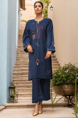 Sada Bahar Stitched 2 Piece Co Ords Emb Jacquard Vol-05 Collection'2024-D-02-Blue