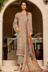 Sada Bahar Stitched 3 Piece Premium Emb & Printed Lawn Collection'2024-D-1079-Beige