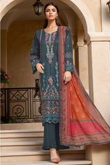 Sada Bahar Stitched 3 Piece Premium Emb & Printed Lawn Collection'2024-D-652-Dark Green