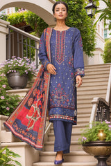 Sada Bahar Stitched 3 Piece Premium Emb & Printed Lawn Collection'2024-D-1233-Blue