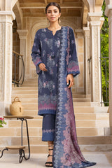 Sada Bahar Stitched 3 Piece Printed Khaddar Vol-02 Collection'2024-D-16-Blue