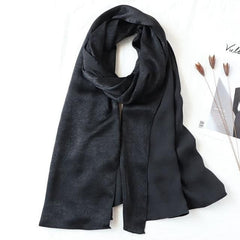 Bustangi Black  Crinkle Silk Hijab