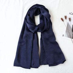 Bustangi Royal Blue Crinkle Silk Hijab