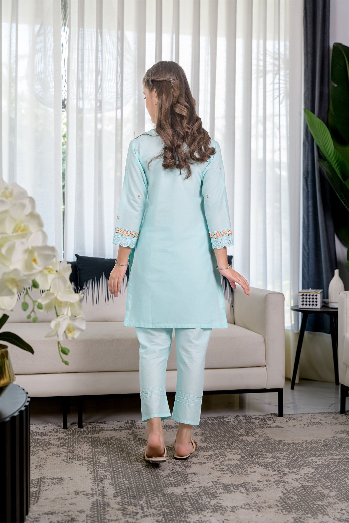 Fresh Bird Stitched 2 Piece Festive Kids Collection'2025-Sea breeze