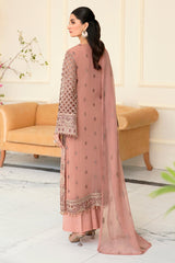 Safeera By Flossie Unstitched 3 Piece Formals Vol-12 Collection'2025-Shell Pink (A)