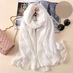 Bustangi White Crinkle Silk Hijab