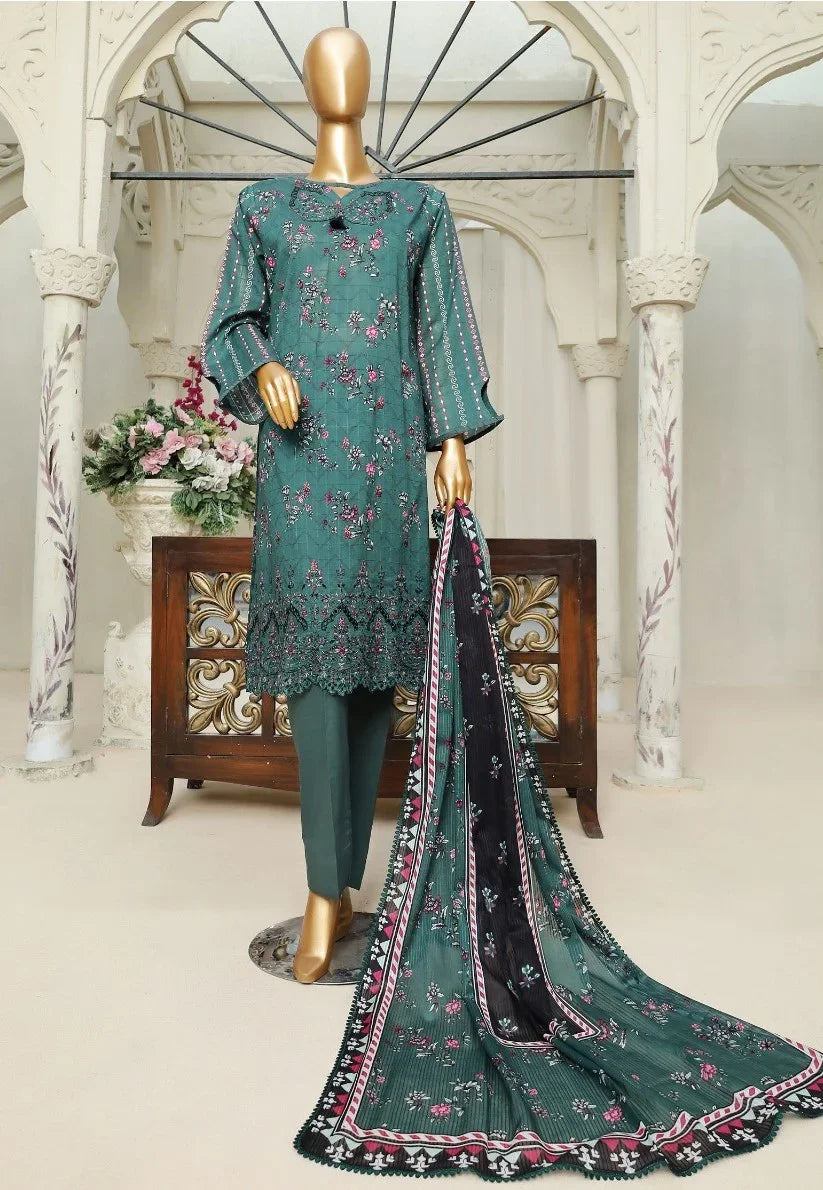 Dressline Unstitched 3 Piece Chikankari Emb  Doriya Lawn Collection