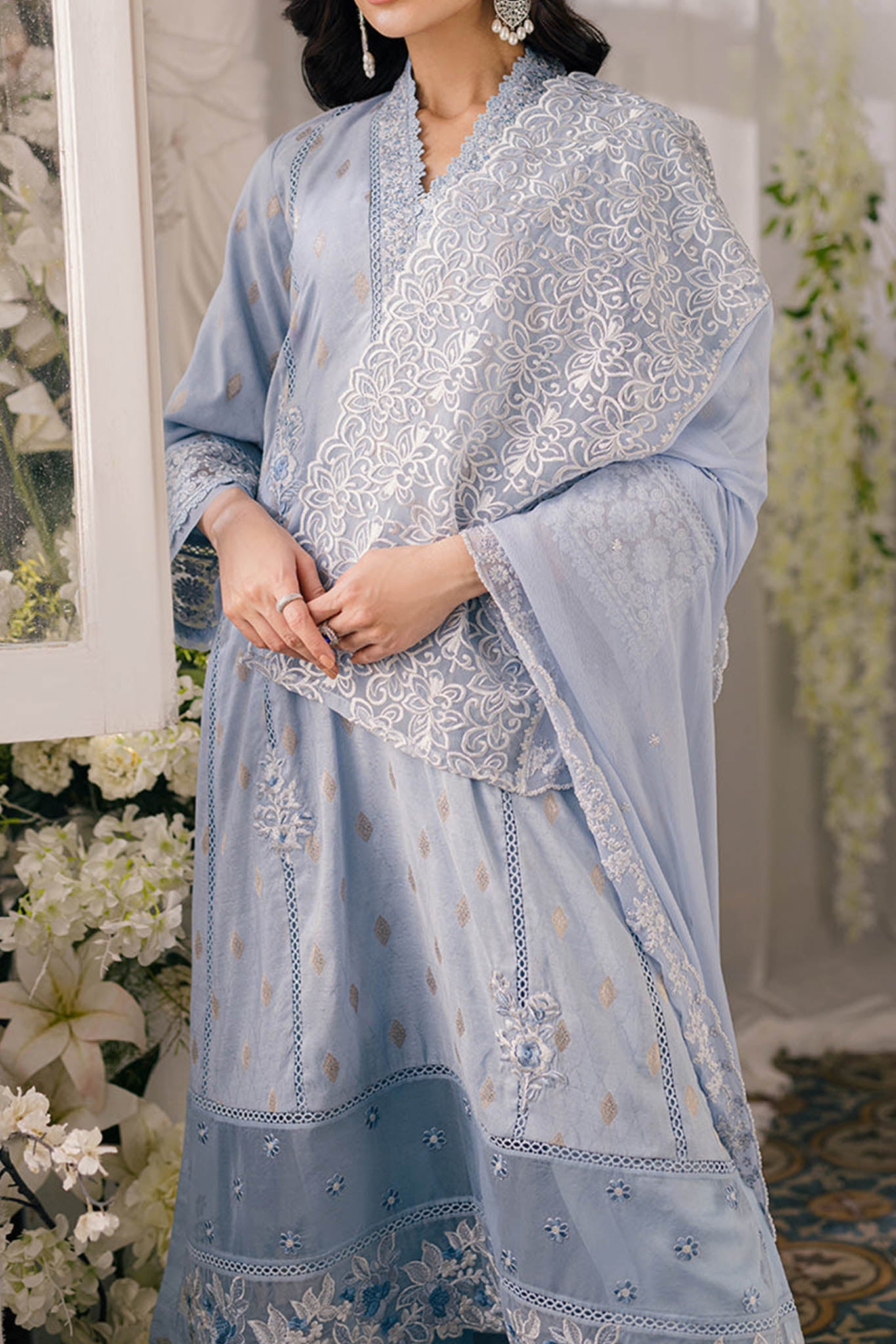 Eid Drop 2 By Azure Unstitched 3 Piece Ensembles Festive Jacquard Lawn Collection'2024-57-Slate-Symphony