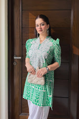 Urban Cut 2 Piece Cotton Embroidred Co- Ord Set with Farshi Salwar