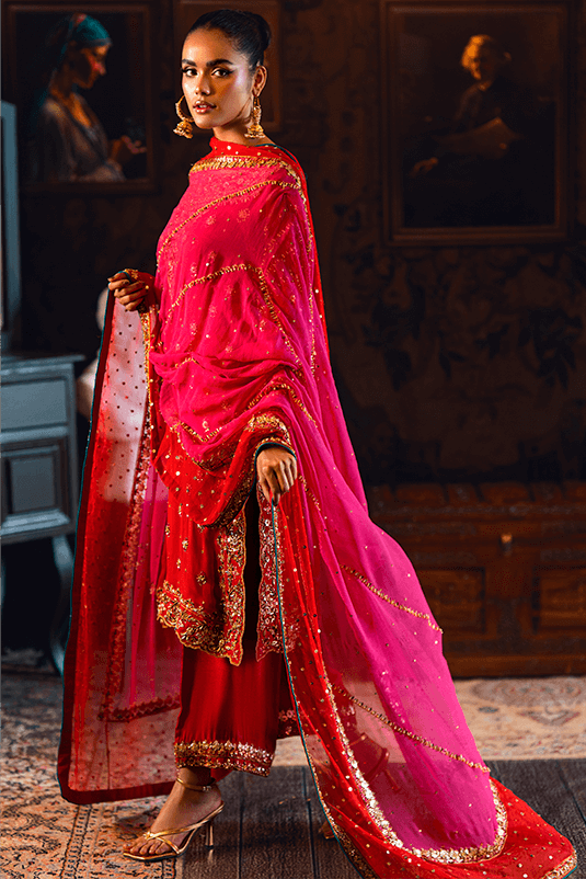 Qarmazi By Zaaviay Stitched Soraya (Three Piece)