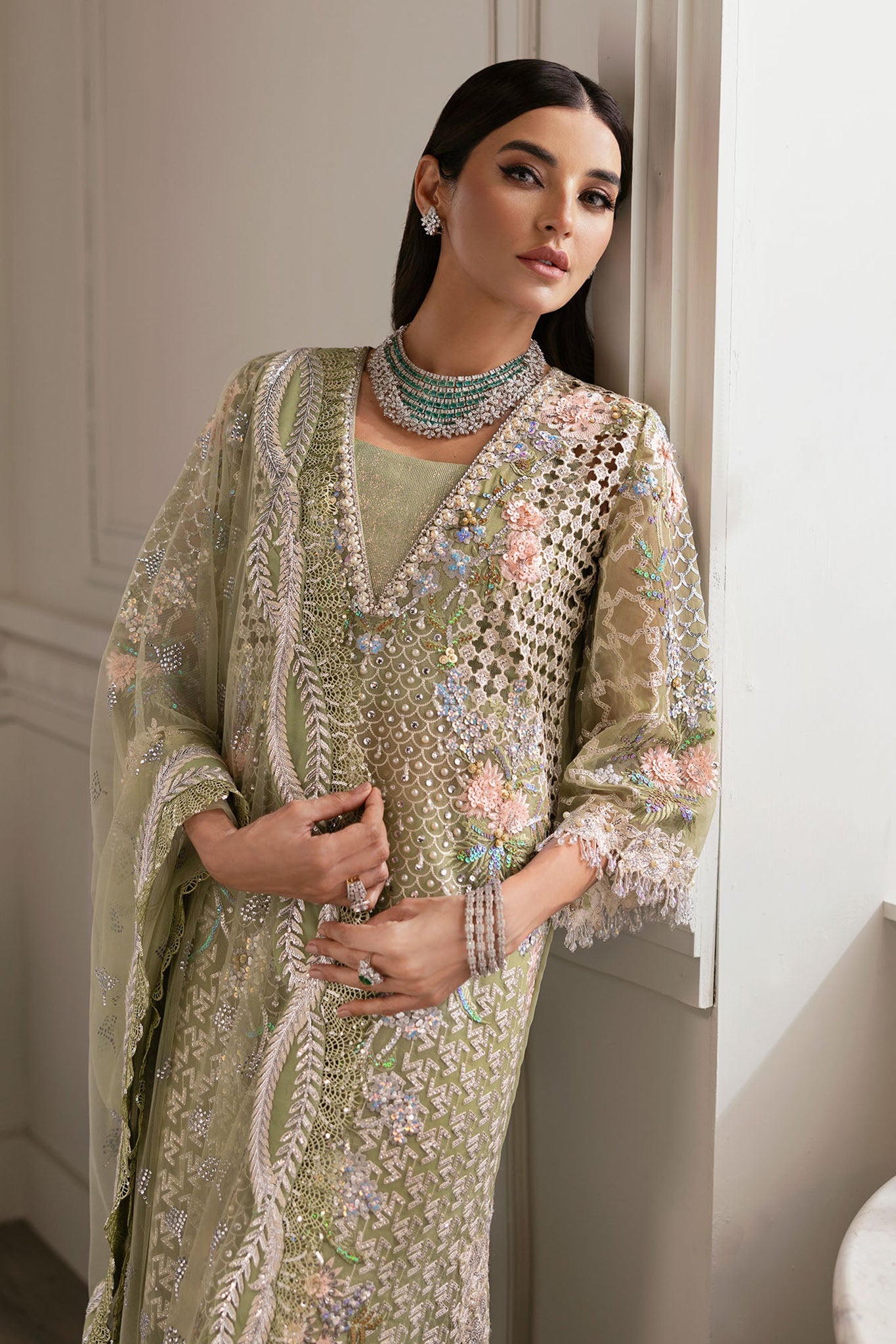 A Beautiful Chaos  Saira Shakira Unstitched 3 Piece Wedding Collection'2024-03-Sparkle Cascade
