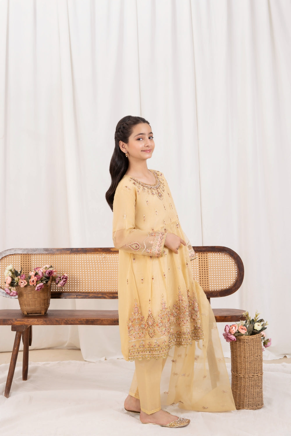 Khayat Stitched 3 Piece Formals Kids Collection'2025-Khayat - Flax