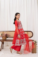 Khayat Stitched 3 Piece Kids Formals Collection'2025 Khayat-Red