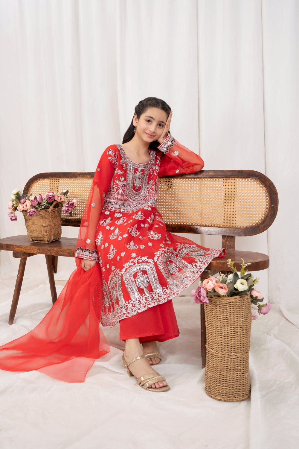Khayat Stitched 3 Piece Kids Formals Collection'2025 Khayat-Red