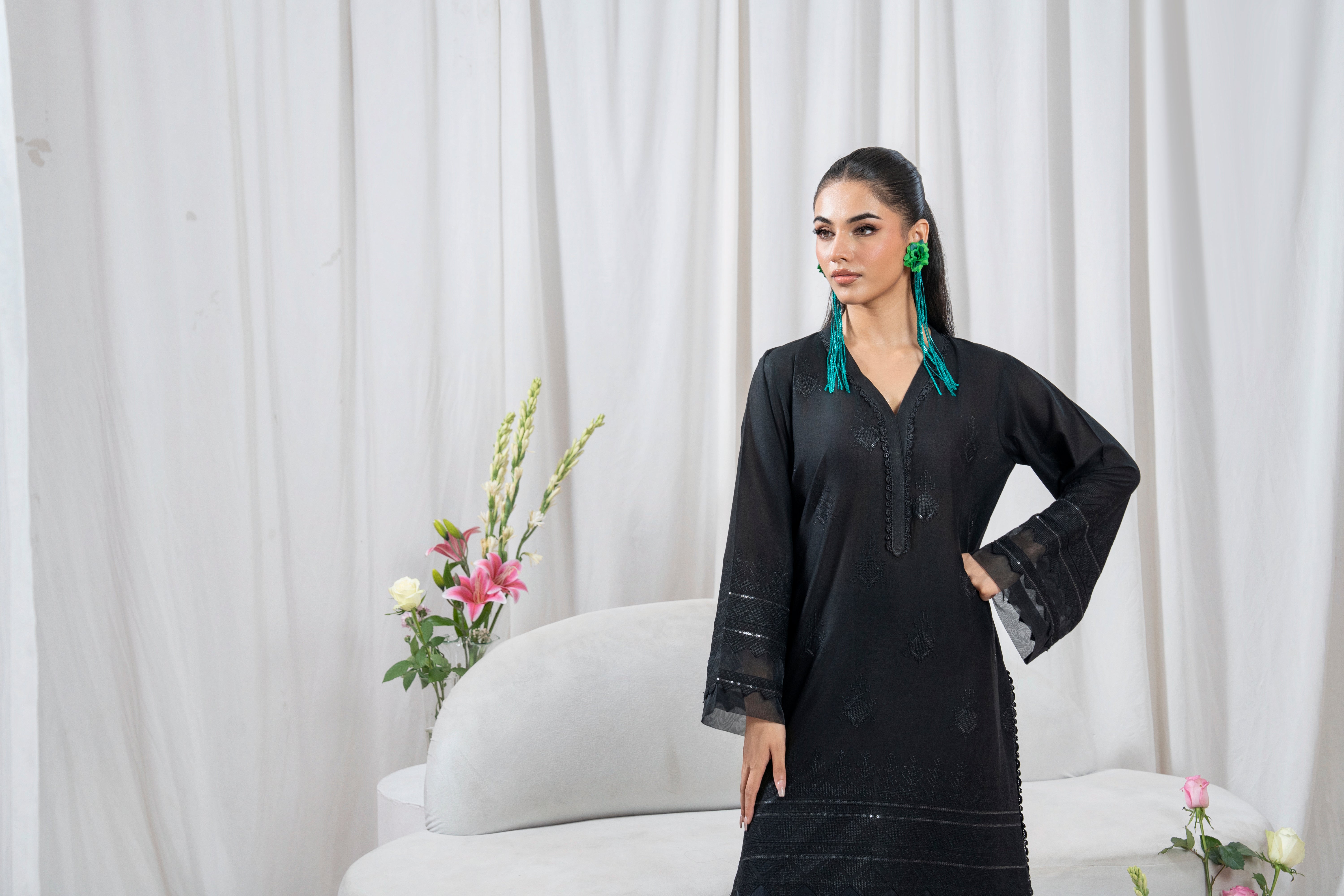 Zoya Zafar Stitched 2 Piece Cotton Collection'2025-Monochrome