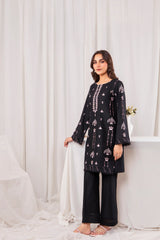Zoya Zafar Stitched 2 Piece Cotton Collection'2025-Midnight Blossom