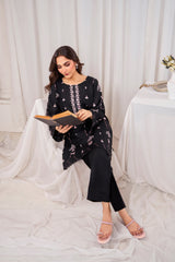 Zoya Zafar Stitched 2 Piece Cotton Collection'2025-Midnight Blossom
