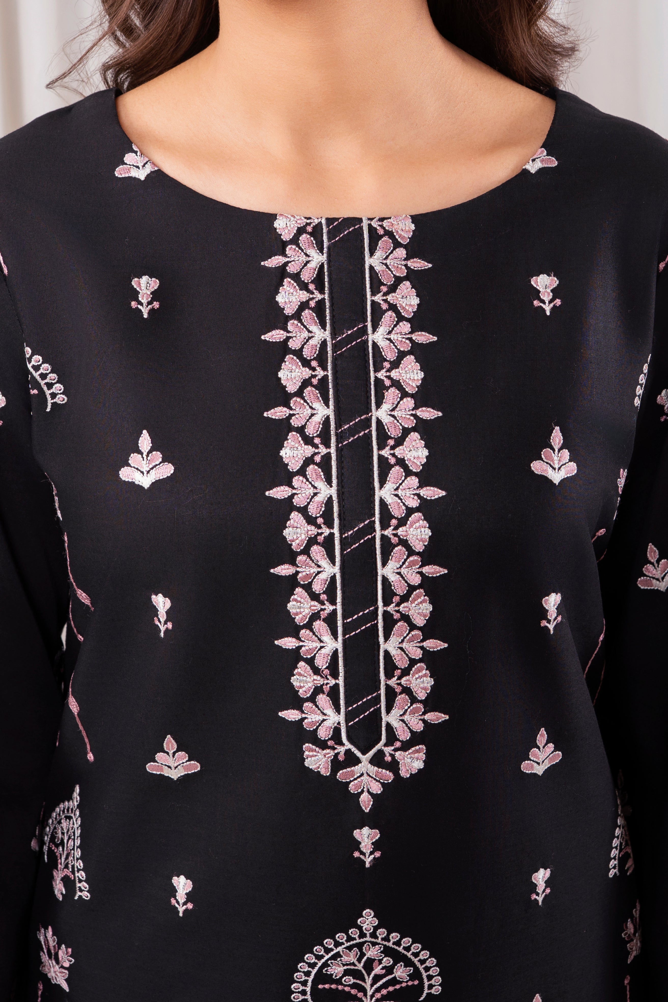 Zoya Zafar Stitched 2 Piece Cotton Collection'2025-Midnight Blossom