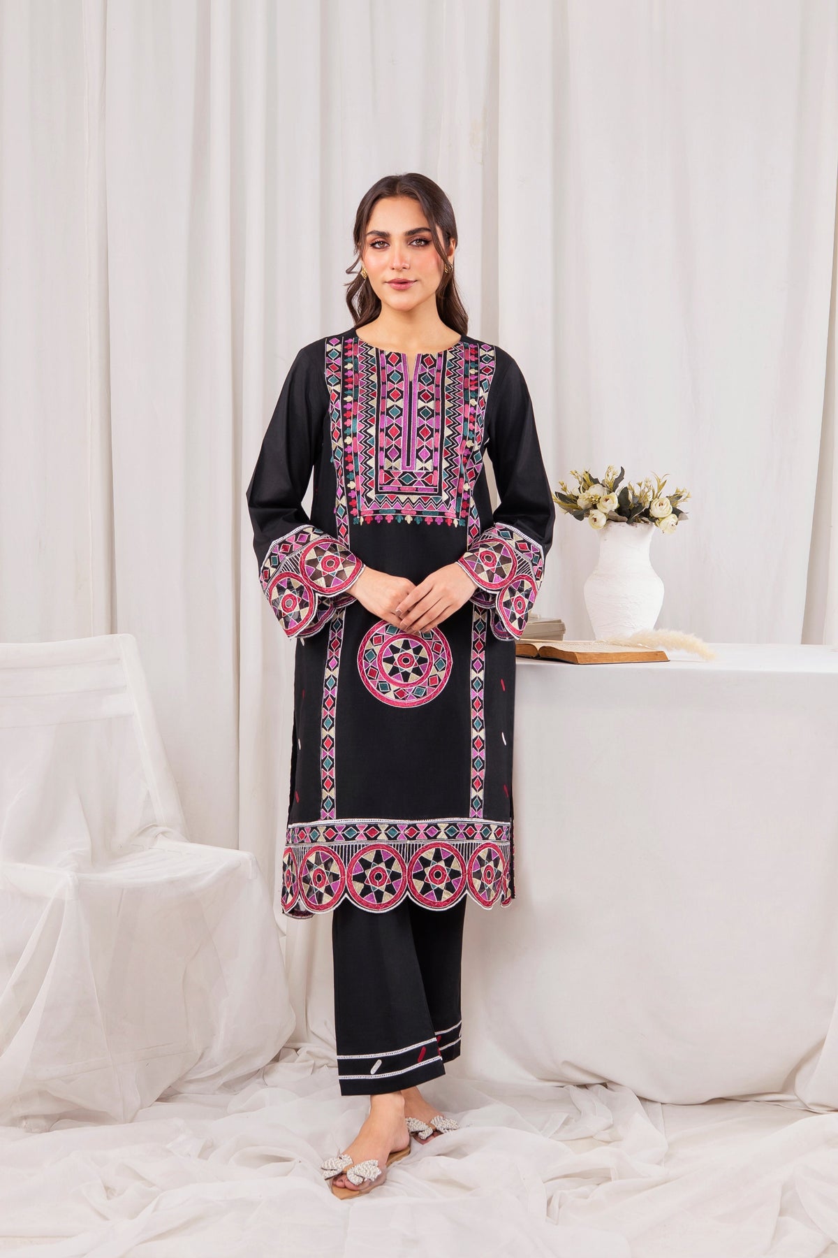 Zoya Zafar Stitched 2 Piece Cotton Collection'2025-Satrangi Sindh