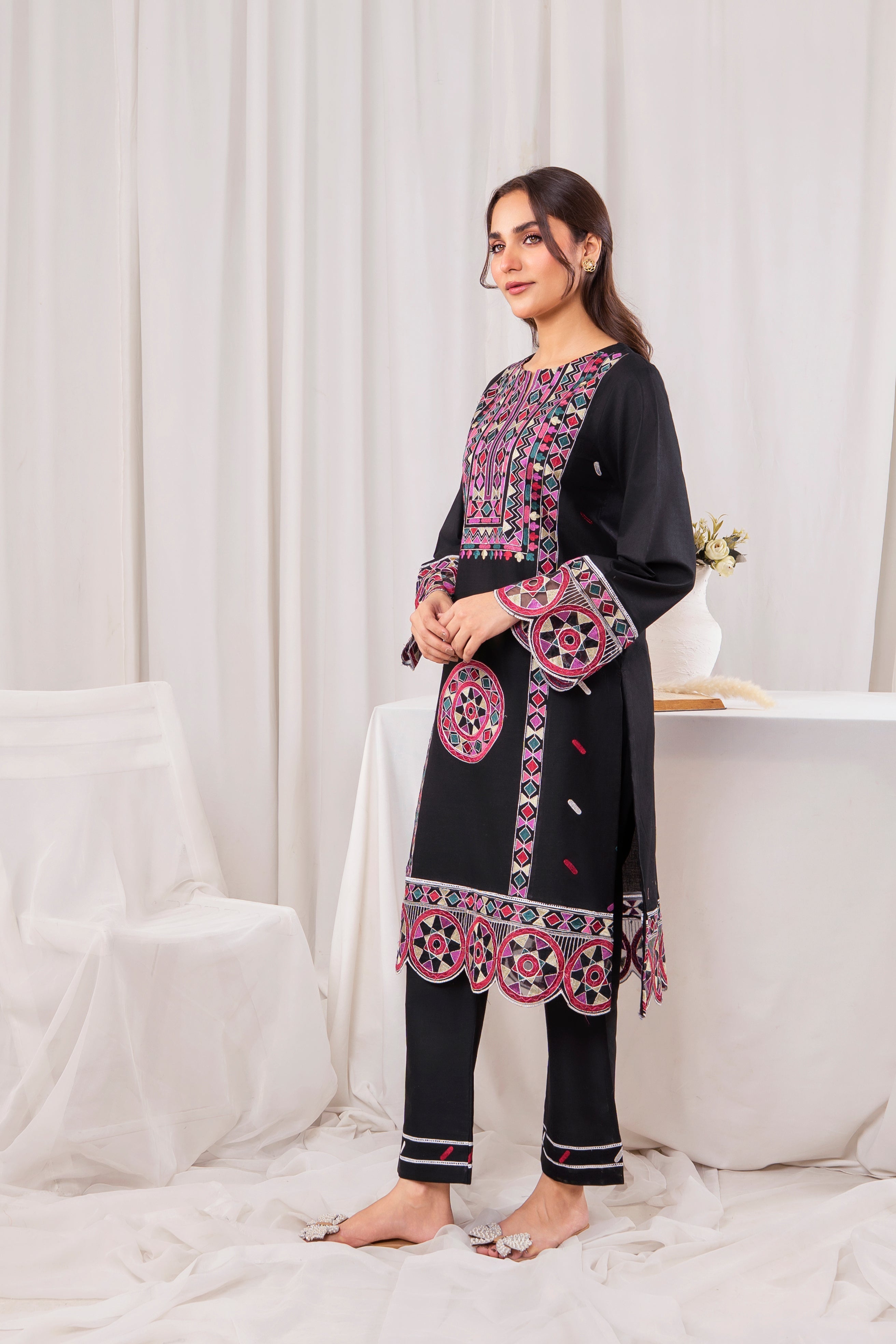 Zoya Zafar Stitched 2 Piece Cotton Collection'2025-Satrangi Sindh