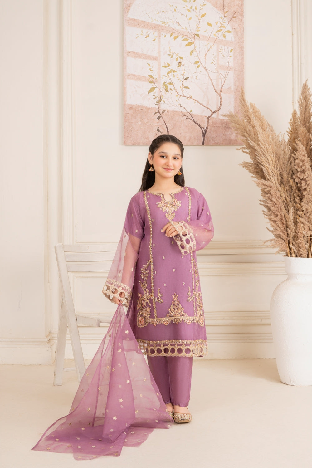 Khayat Stitched 3 Piece Formals Kids Collection'2025-Lilac