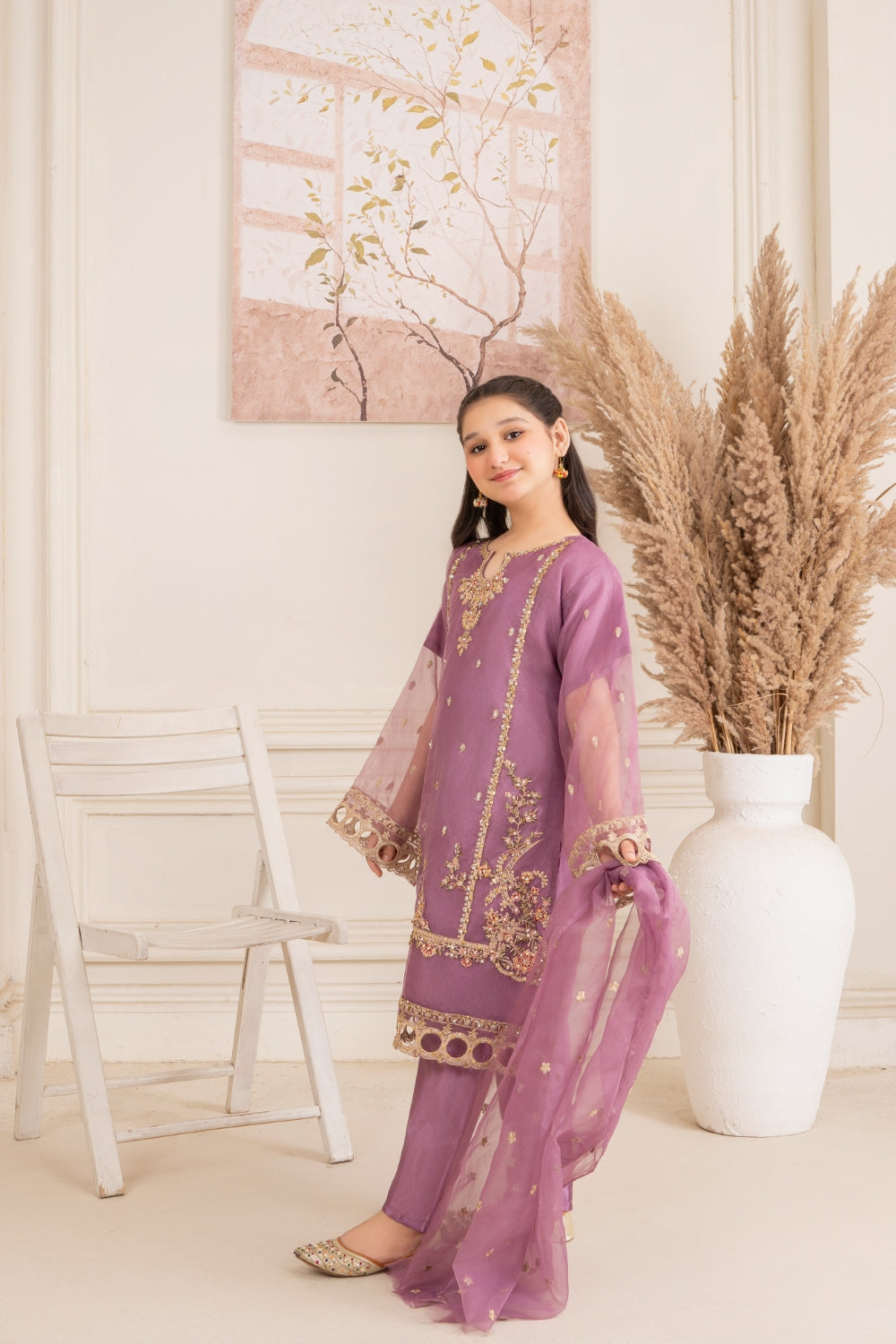 Khayat Stitched 3 Piece Formals Kids Collection'2025-Lilac