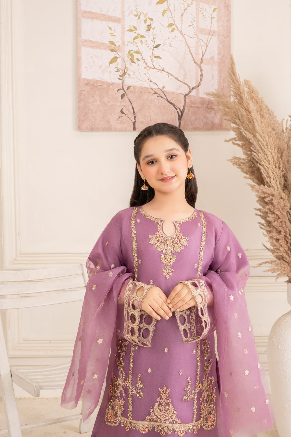 Khayat Stitched 3 Piece Formals Kids Collection'2025-Lilac