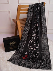 Tng By Md Men Stole Collection-Ishq Ke Tukre Stole (Black - Men)