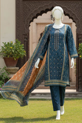 Almeerah Unstitched 3 Piece Winter Khaddar Luxe Collection'2025-Teal Midnight Charm