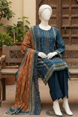 Almeerah Unstitched 3 Piece Winter Khaddar Luxe Collection'2025-Teal Midnight Charm