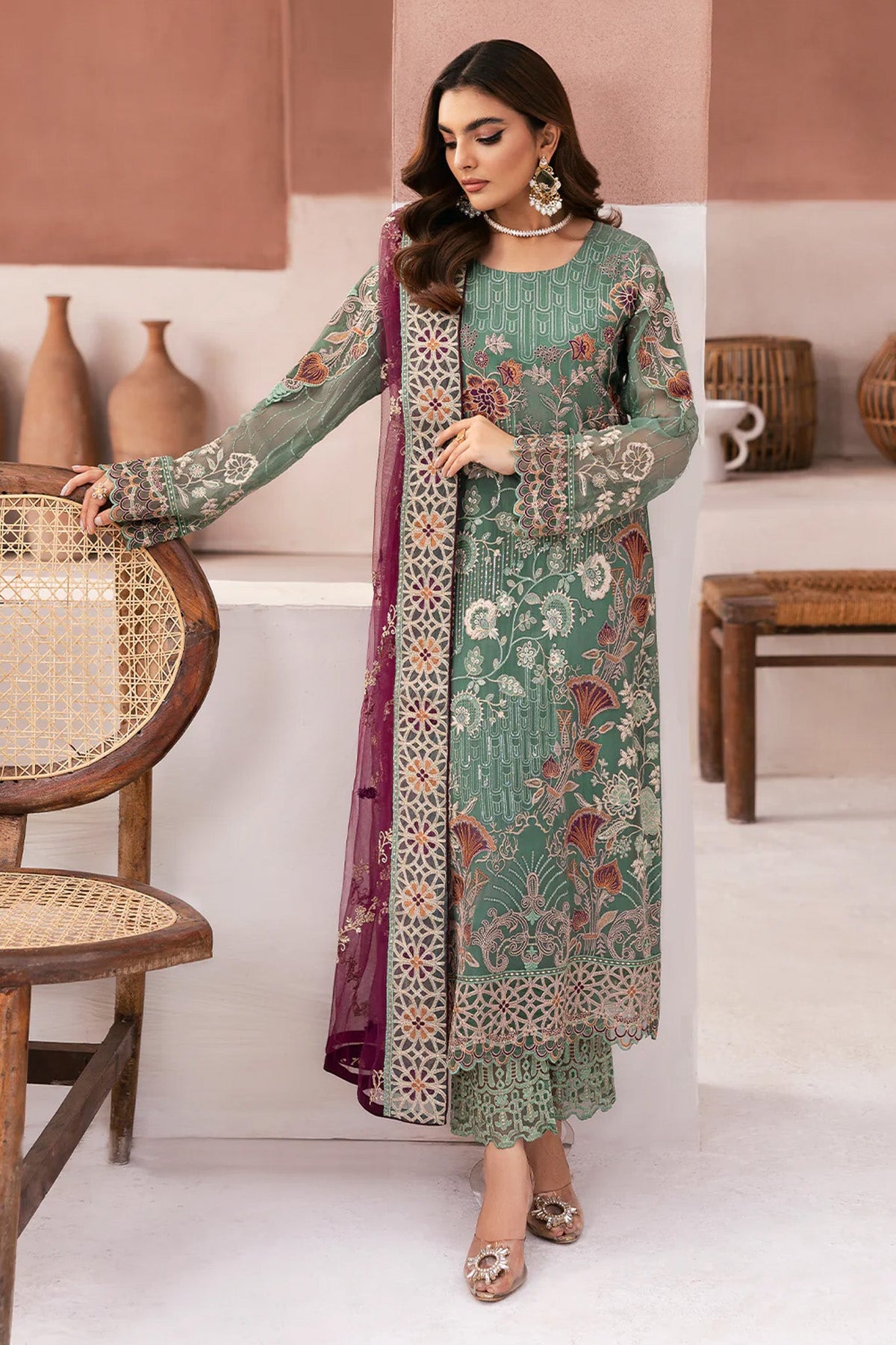 Arzoo by Ramsha Unstitched 3 Piece Chiffon Vol 01 Collection'2025-U-103