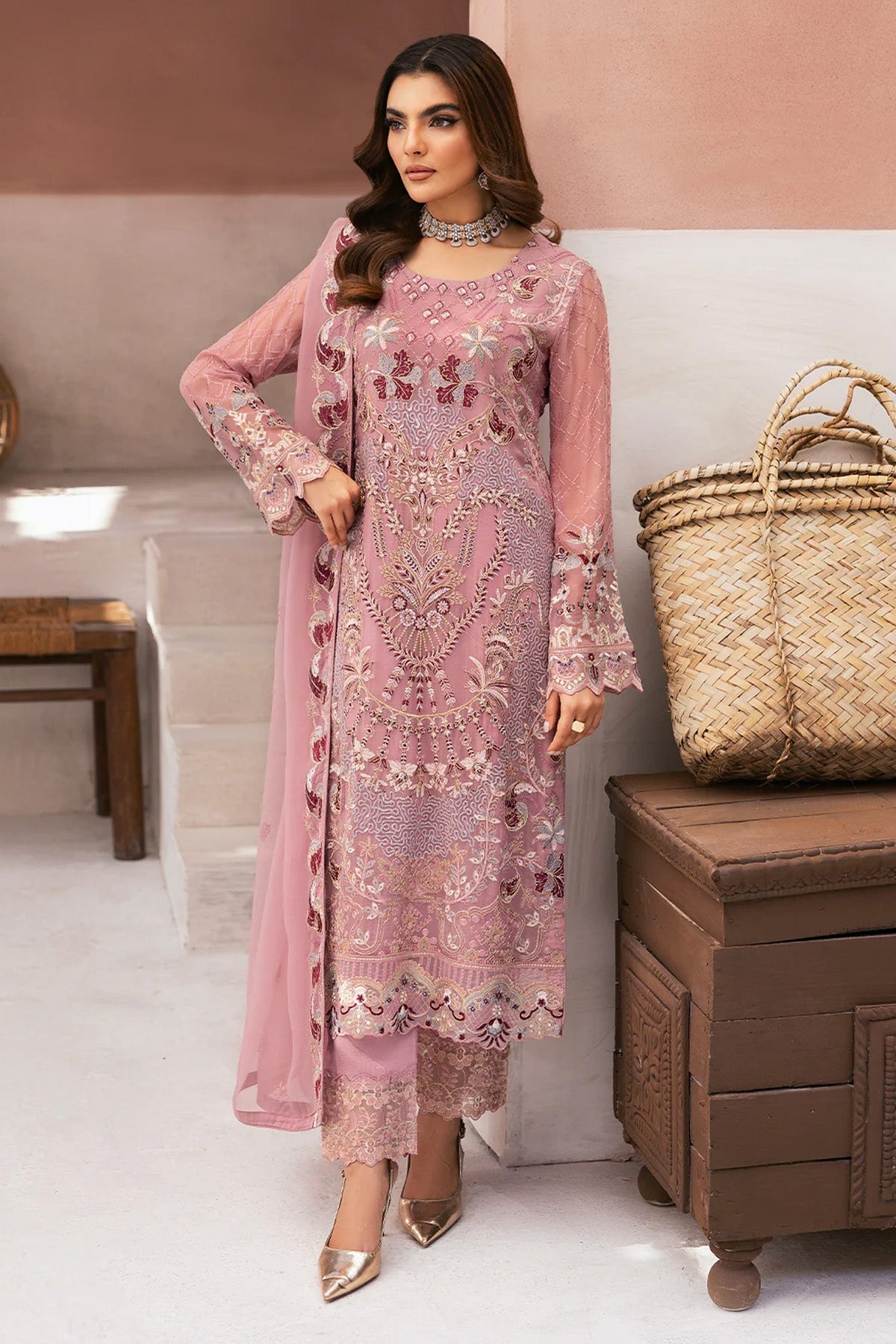 Arzoo by Ramsha Unstitched 3 Piece Chiffon Vol 01 Collection'2025-U-109