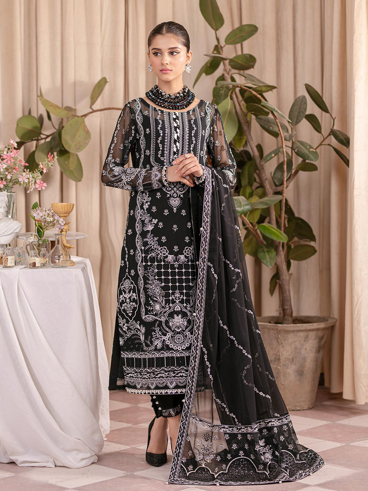 Gulaal Unstitched 3 Piece Emb Chiffon Collection'2023-Mahjabeen UC-01
