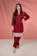 Urban Cut 2 Piece Cotton Embroidered Suit