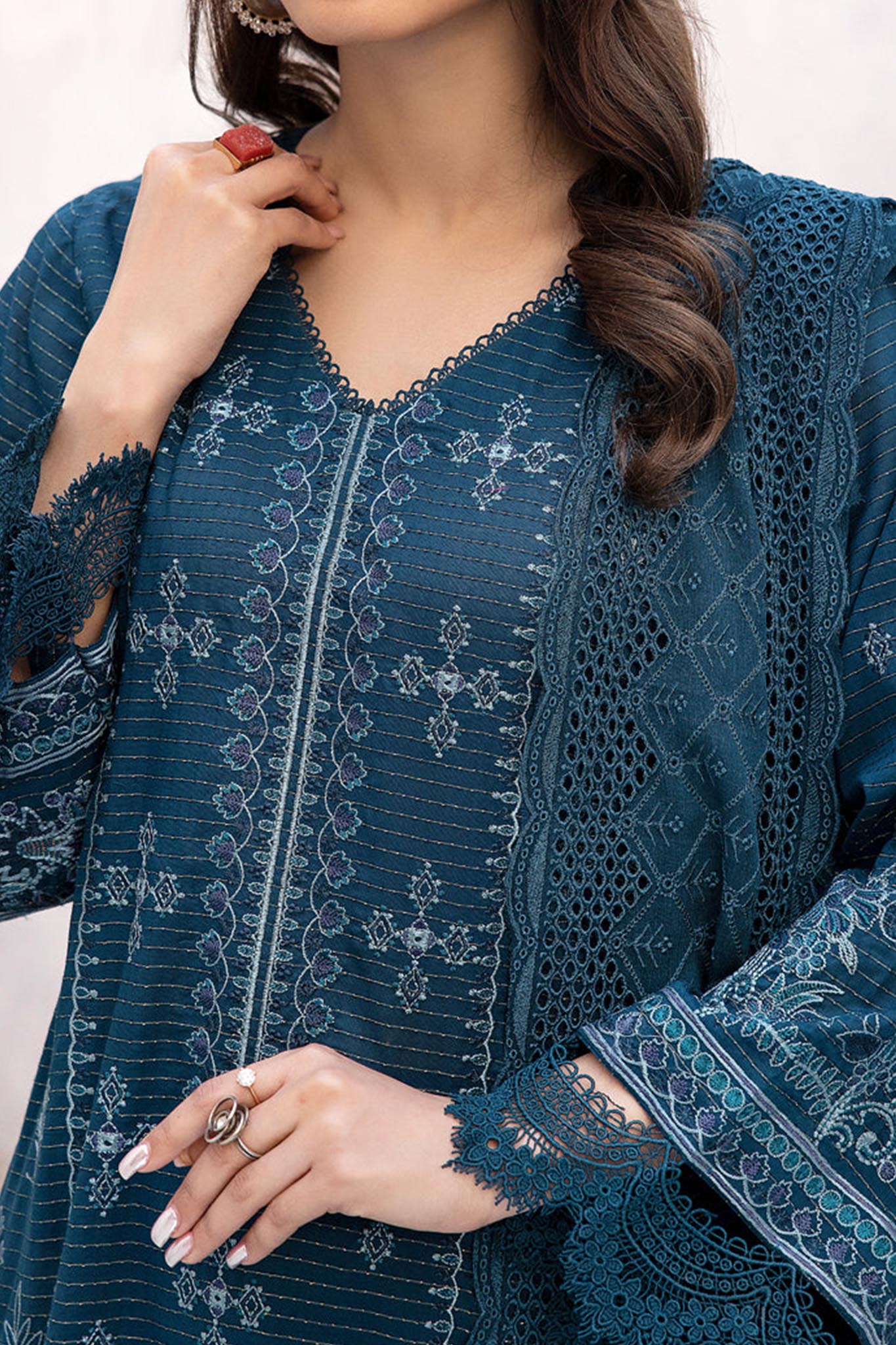 Ulfat By Johra Unstitched 3 Piece Emb Banarsi Jacquard Lawn Collection'2024-JH-257