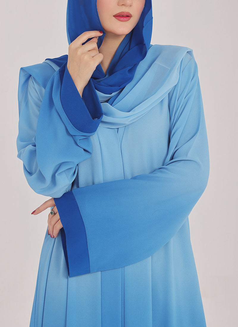Hijab Ul Hareem Two Tone Blue Gradient Abaya - 0116-PR-1015