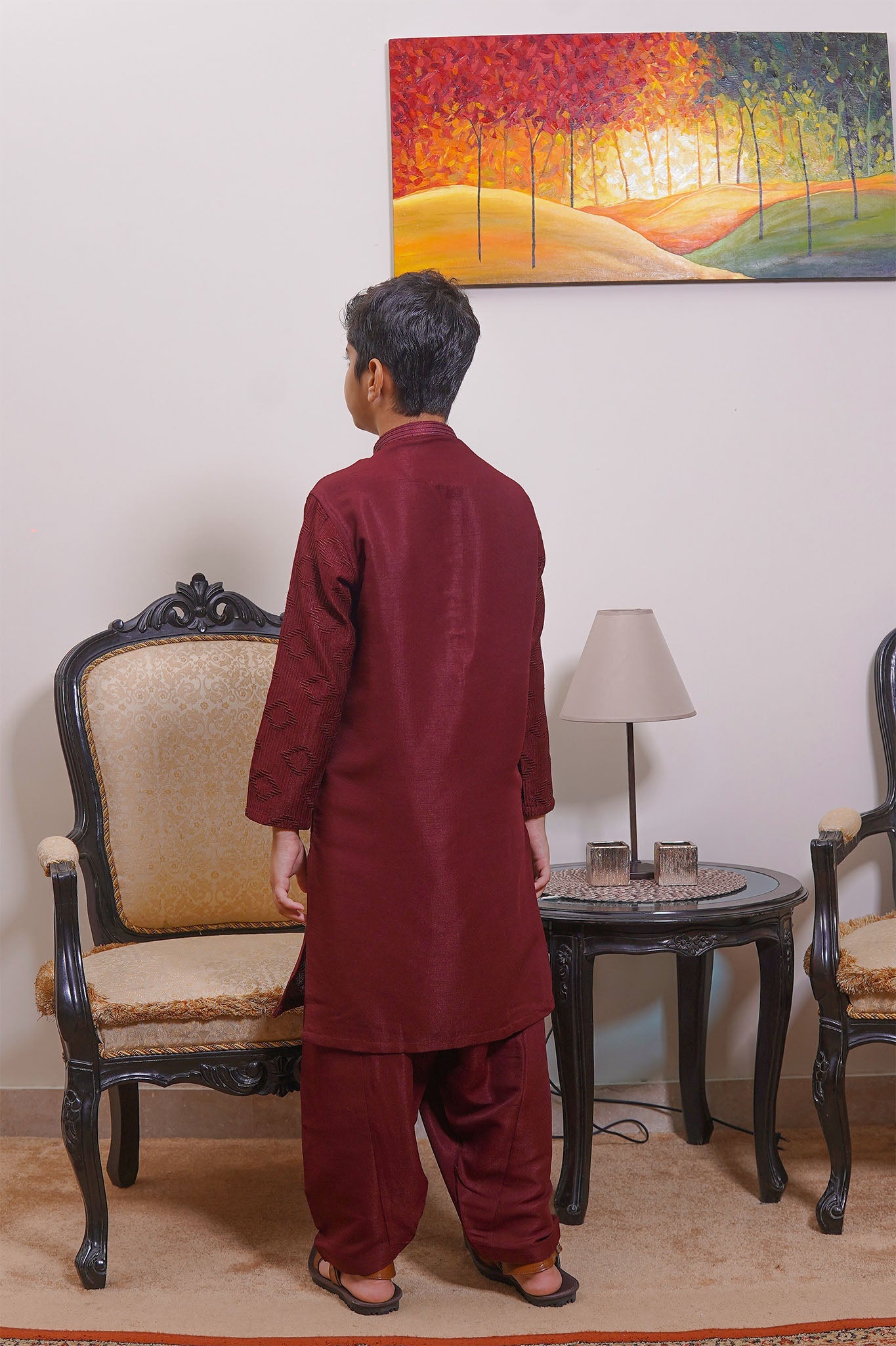 Real Image Kids Kurta Shalwar Collection-KS-489 Slim Fit Maroon