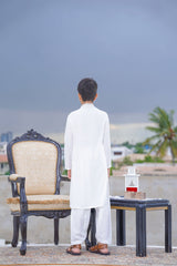 Real Image Kids Kurta Shalwar Collection-KS-479 Slim Fit Off White