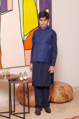 Real Image Kids Waist Coat Collection'2025-OKW-032 Smart Fit Royal Blue