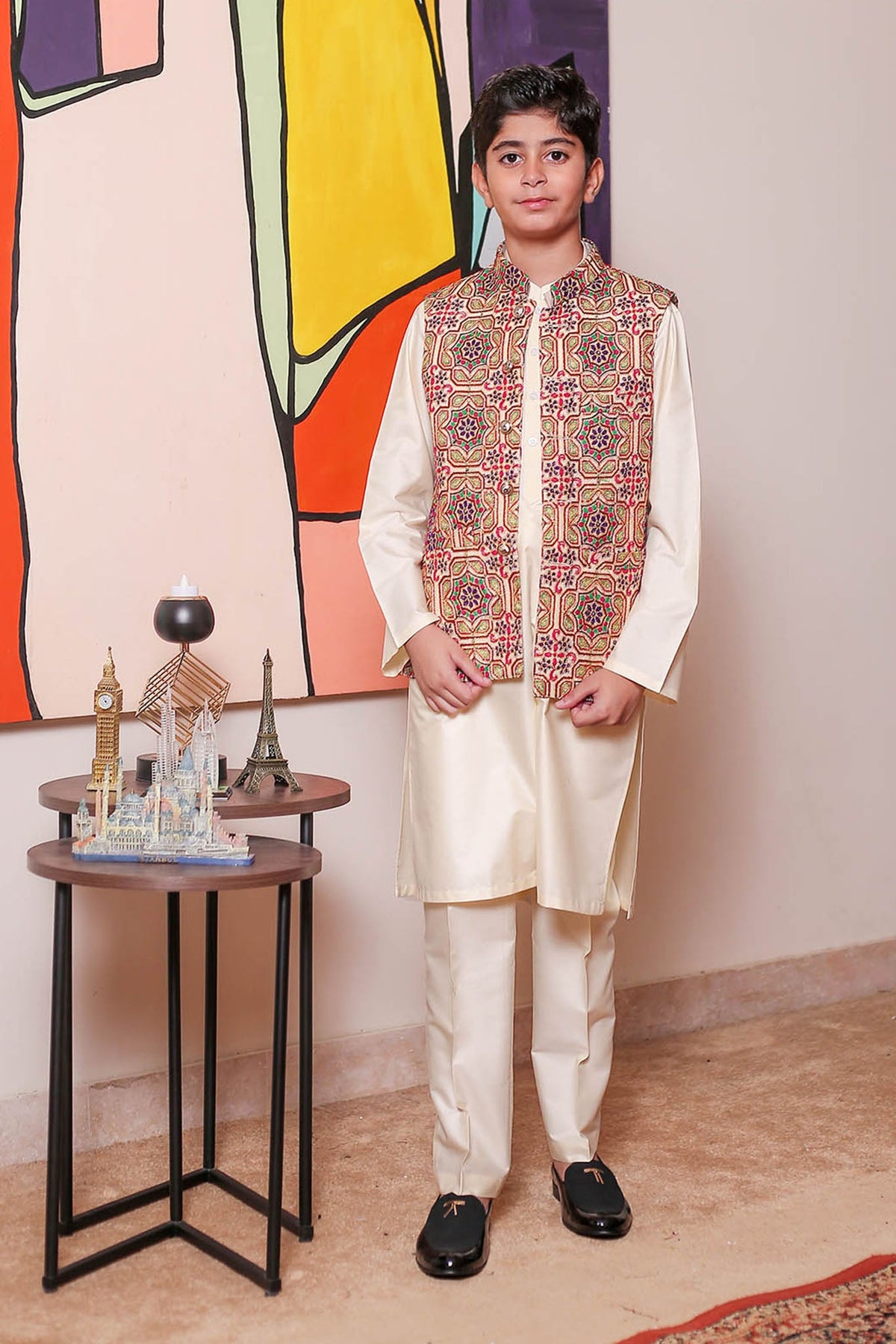 Real Image Kids Waist Coat Collection'2025-KW-123 Smart Fit Multi